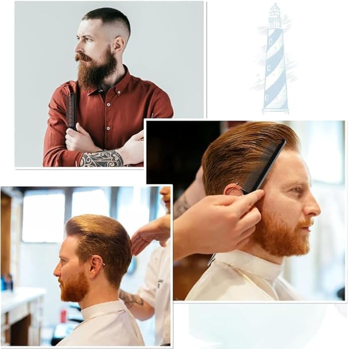 Flat Top Comb Flat Top Clipper Flat Top Stylish Combs Black Clipper Comb Stylist Barber Clippers for Creating Styling Hair Cuts- 1pc-BLACK - Image 5